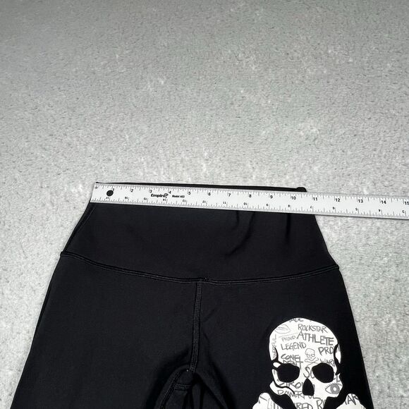 Lululemon x Soul Cycle Leggings Size 4 Black Pink Skull Logo Athleisure - Picture 5 of 11
